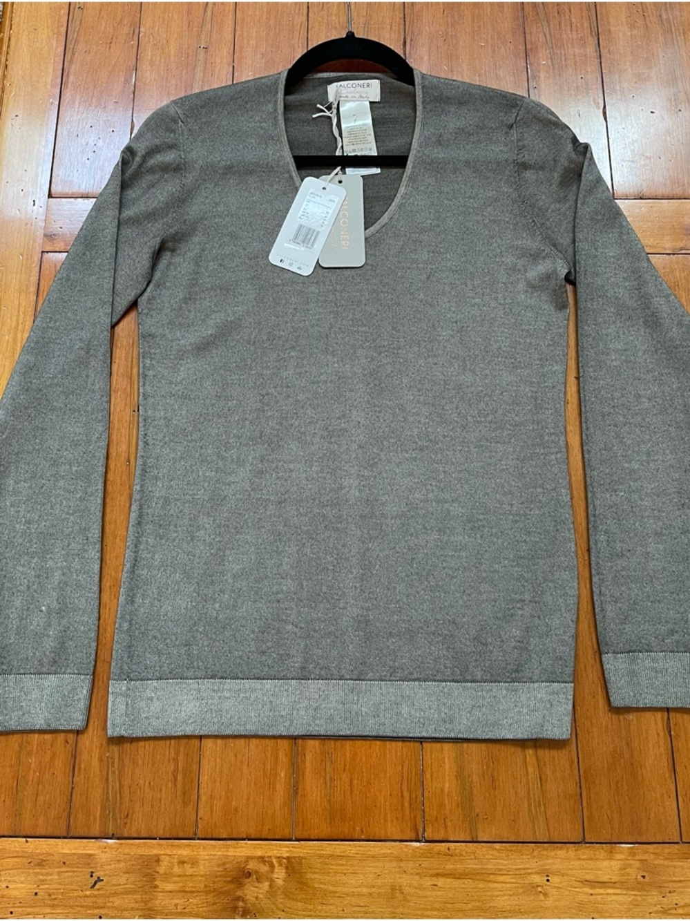 Falconeri Women's Cashmere Gray  V-Neck Sweater M